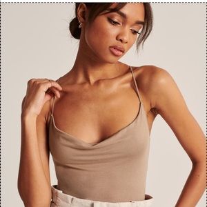 Abercrombie Nude Cowlneck Bodysuit